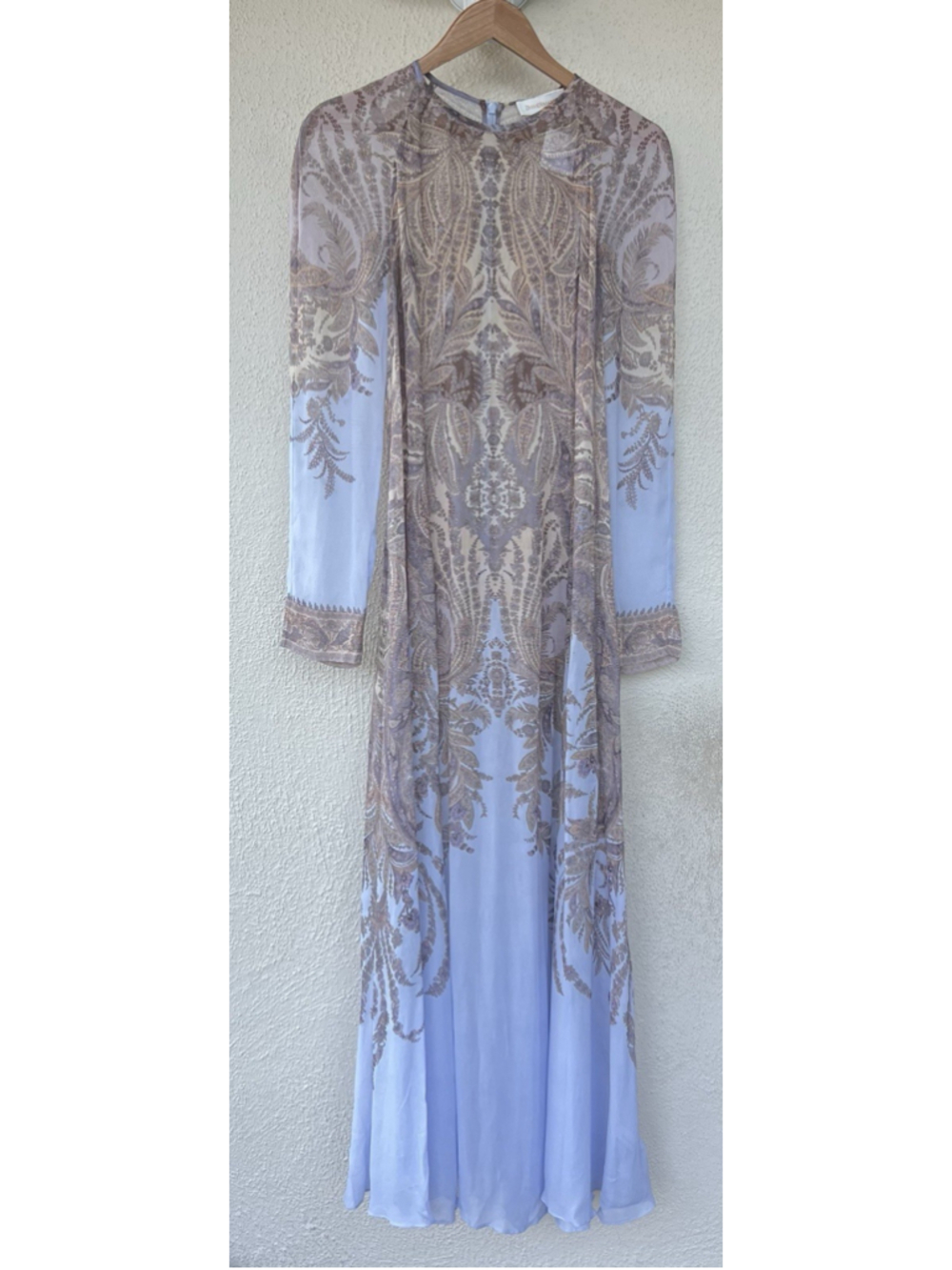 New Zimmermann Hypnotic Sheath Maxi Dress Lilac Paisley Women’s Size AU 2 US 6